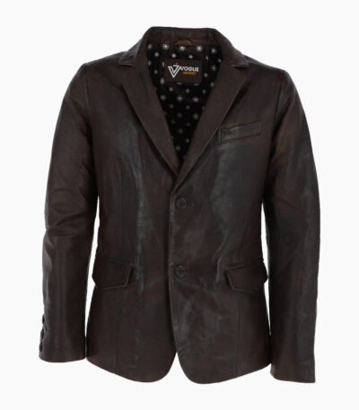 Men's Leather Blazer Brown Newark