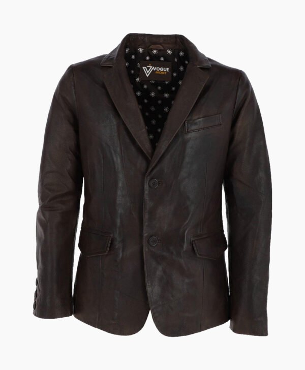 Men's Leather Blazer Brown Newark