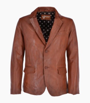 Men's Leather Blazer Tan Newark