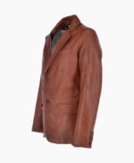 Men's Leather Blazer Tan Newark