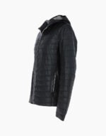 Men's Leather Hooded Jacket Black Lexington