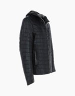 Men's Leather Hooded Jacket Black Lexington