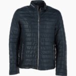 Men's Leather Jacket Navy Riverside