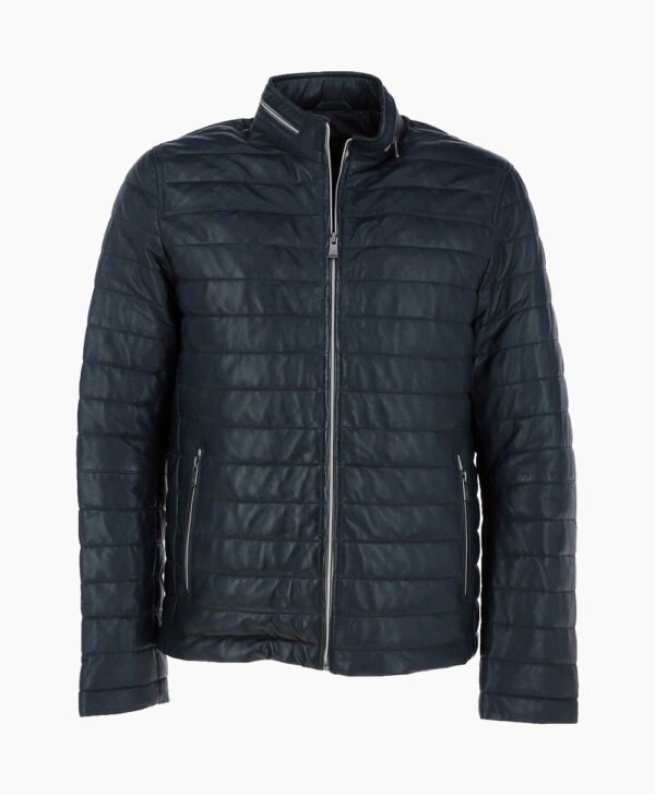 Men's Leather Jacket Navy Riverside