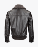 Men's Leather Jacket Shearling Collar Brown Buffalo