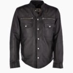Men's Leather Shirt Black Chandler