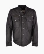 Men's Leather Shirt Black Chandler