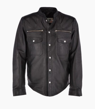 Men's Leather Shirt Black Chandler