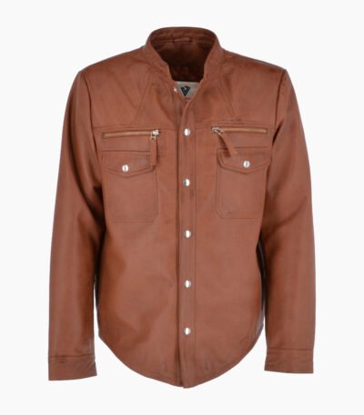 Men's Leather Shirt Brown Chandler