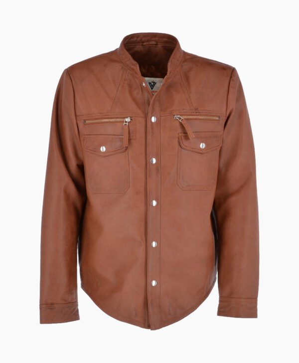 Men's Leather Shirt Brown Chandler