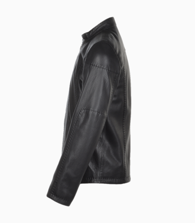 Men's Full Grain Leather Jacket Black Columbus
