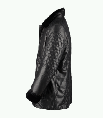Men's Lambskin and Sheepskin Coat Black Akron