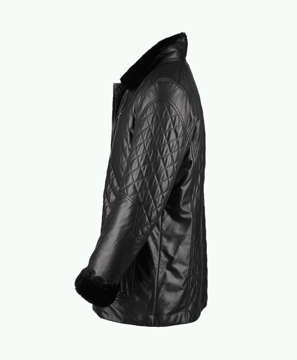 Men's Lambskin and Sheepskin Coat Black Akron
