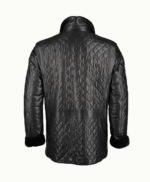 Men's Lambskin and Sheepskin Coat Black Akron