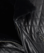 Men's Lambskin and Sheepskin Coat Black Akron
