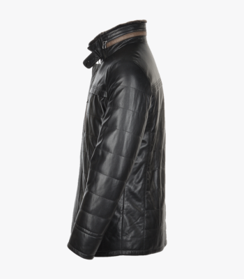 Men's Lambskin and Sheepskin Coat Black Laredo