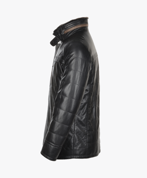 Men's Lambskin and Sheepskin Coat Black Laredo