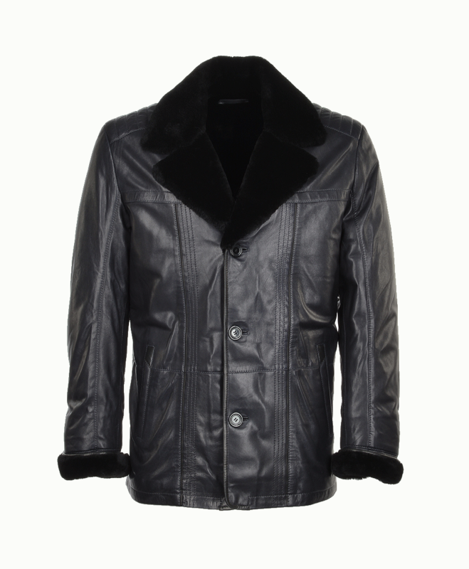 Men's Lambskin and Sheepskin Coat Blue Lubbock