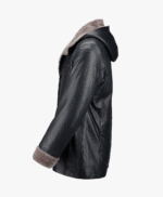 Men's Lambskin and Sheepskin Hooded Jacket Black Amarillo