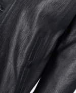 Men's Lambskin and Sheepskin Hooded Jacket Black Amarillo