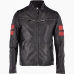 Men's Leather Biker Jacket Black Gilbert