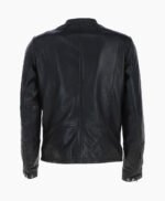 Men's Leather Biker Jacket Black Moreno