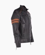Men's Leather Biker Jacket Black Norfolk