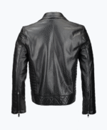 Men's Leather Biker Jacket Black Olympia