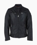 Men's Leather Biker Jacket Black Oxnard