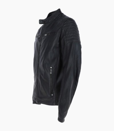 Men's Leather Biker Jacket Black Oxnard