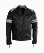Men's Leather Biker Jacket Black Richmond
