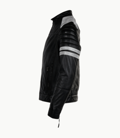 Men's Leather Biker Jacket Black Richmond