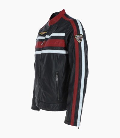 Men's Leather Biker Jacket Black Yonkers