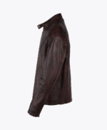 Men's Leather Biker Jacket Claret Reno