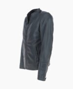 Men's Leather Biker Jacket Gray Moreno