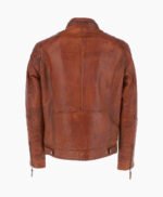Men's Leather Biker Jacket Tan Tacoma