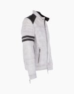 Men's Leather Biker Jacket White Richmond