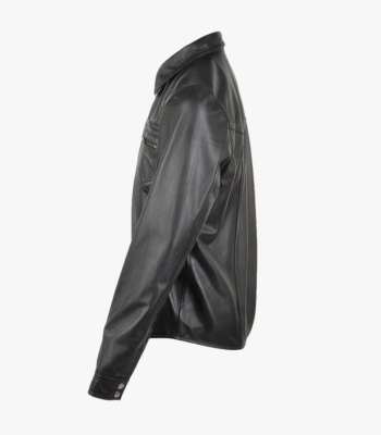 Men's Leather Shirt Jacket Black Rochester