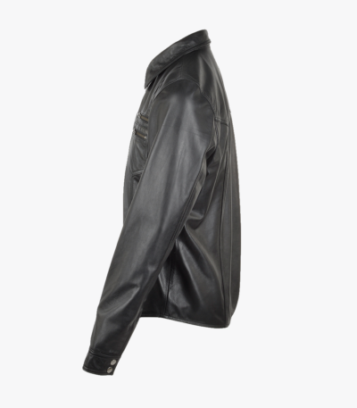 Men's Leather Shirt Jacket Black Rochester