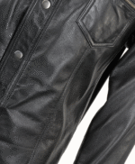 Men's Leather Shirt Jacket Black Rochester