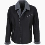 Men's Sheepskin Pilot Jacket Black Vancouver
