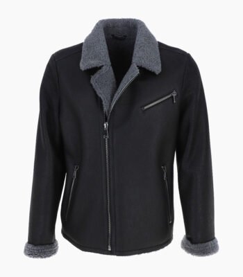 Men's Sheepskin Pilot Jacket Black Vancouver