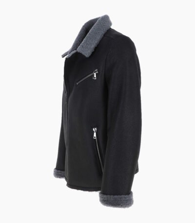 Men's Sheepskin Pilot Jacket Black Vancouver