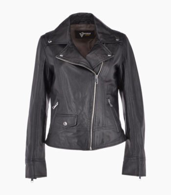 Women's Leather Biker Jacket Black Florence