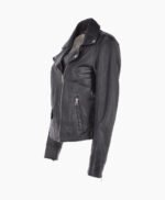 Women's Leather Biker Jacket Black Florence