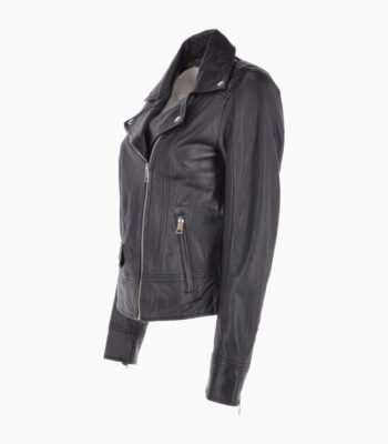Women's Leather Biker Jacket Black Florence