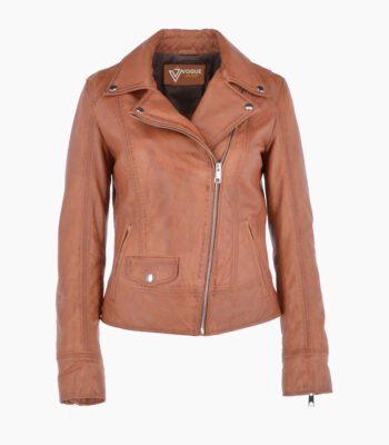 Women's Leather Biker Jacket Tan Florence