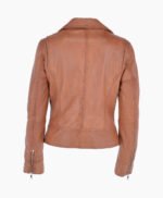 Women's Leather Biker Jacket Tan Florence
