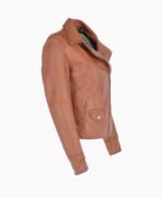 Women's Leather Biker Jacket Tan Florence