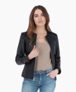 Women's Leather Jacket Black Cordova